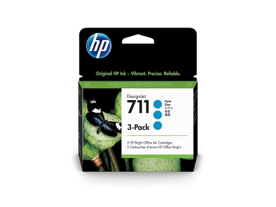 Cartucho De Tinta Original Hp 711 Cyan Packx3