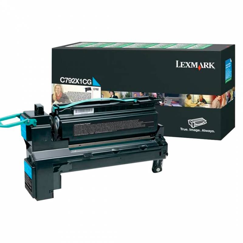 Toner Original Lexmark C792X1Cg Cyan. Rendimiento 20.000 Copias.