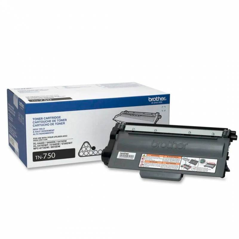 Toner Brother Original Tn750 Negro. Rendimiento 8.000 Copias.