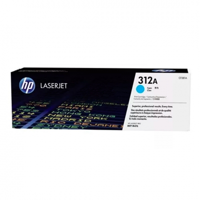 Toner Original Hp Cf381A (312A) Cyan. Rendimiento 2.700 Copias.