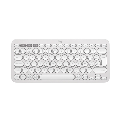 Teclado K380S Pebble Keys 2 Wht Inal+Bt Logitech 920-011784