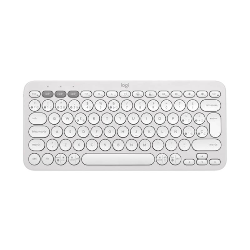 Teclado K380S Pebble Keys 2 Wht Inal+Bt Logitech 920-011784