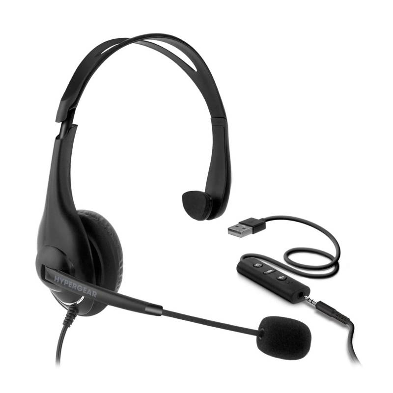 Auriculares Cableados 3,5Mm Usb Hypergear V100 Office