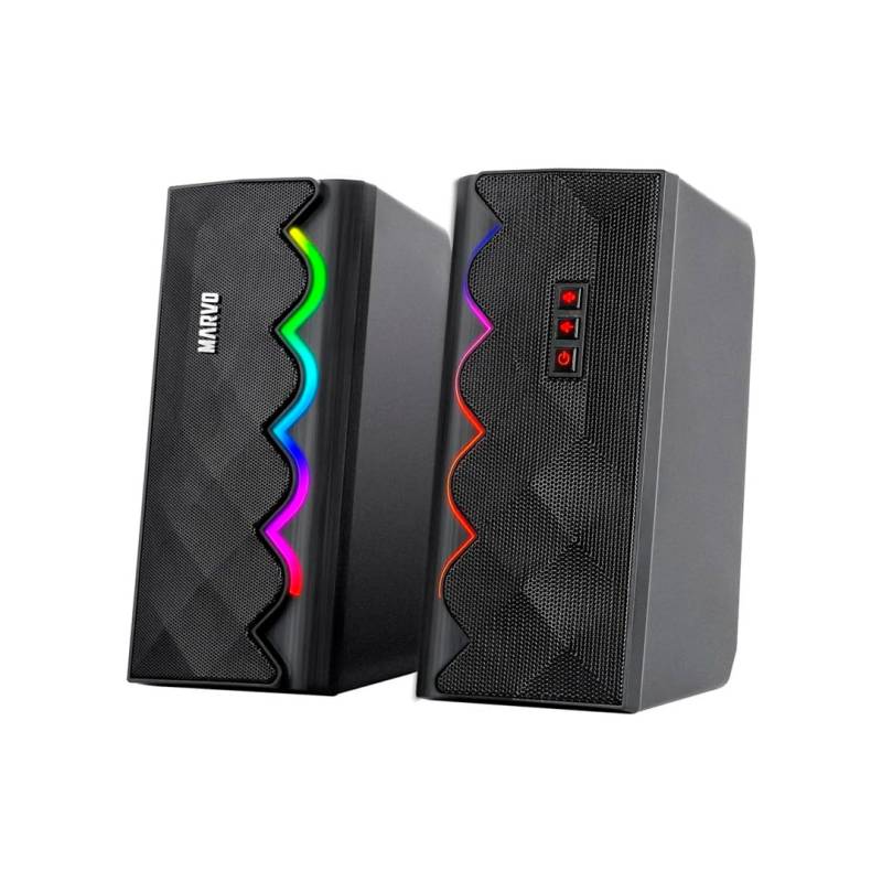 Parlantes Gaming Pc Marvo Bluetooth Con Iluminación Rgb