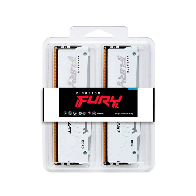 Memoria Kingston Fury 6000Mhz 32Gb Blanca Rgb