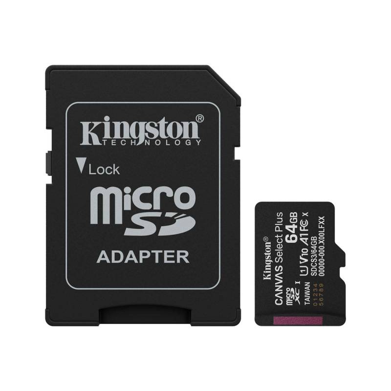 Tarjeta Microsd Kingston 64Gb Canvas Select Plus Clase10
