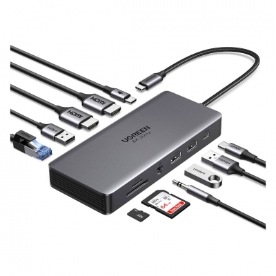 Hub Ugreen Pro 11 En 1 Usb-C Doble Monitor