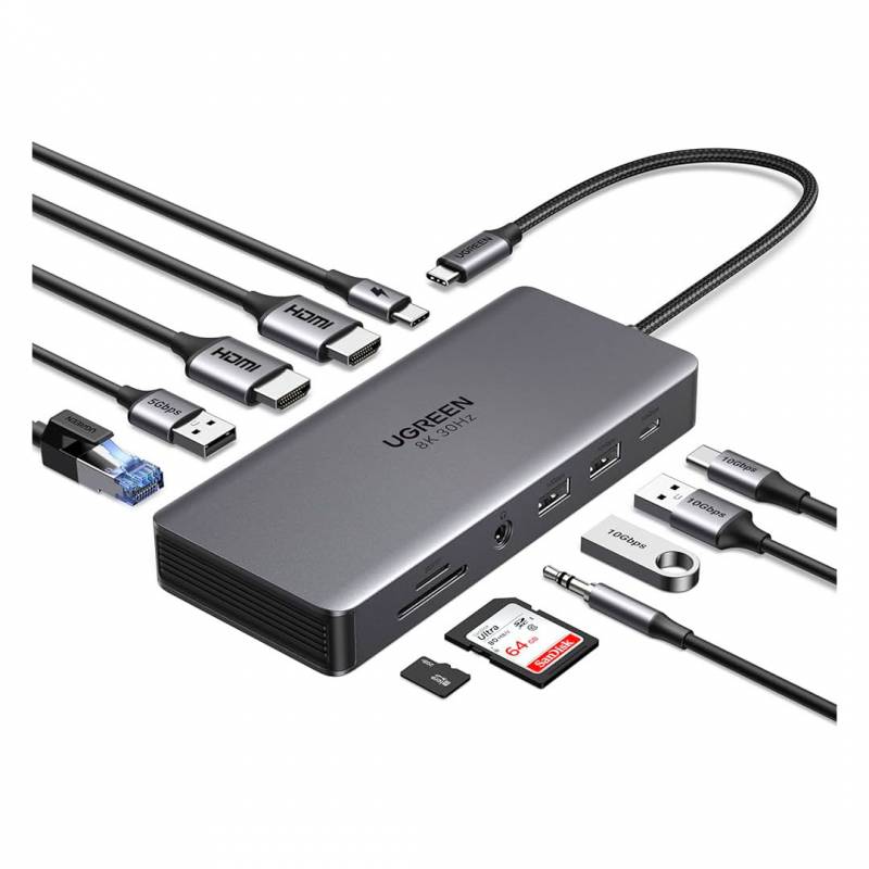 Hub Ugreen Pro 11 En 1 Usb-C Doble Monitor