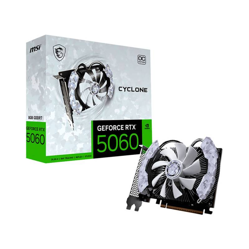 Tarjeta De Video Geforce Rtx 5060 Cyclone Oc Msi 8Gb Gddr7