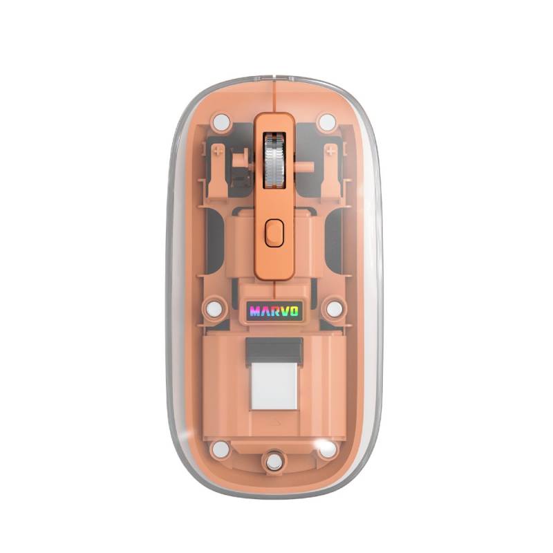 Mouse M810W-Or Marvo Ã“Ptico Inalã¡Mbrico Naranja