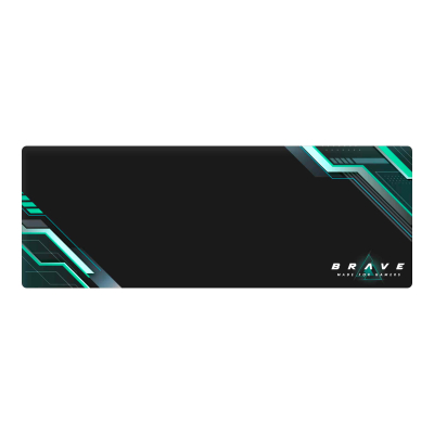 Mousepad Gaming Unno Tekno Brave Xl 800 Ã— 300 Mm Antideslizante Negro/Verde