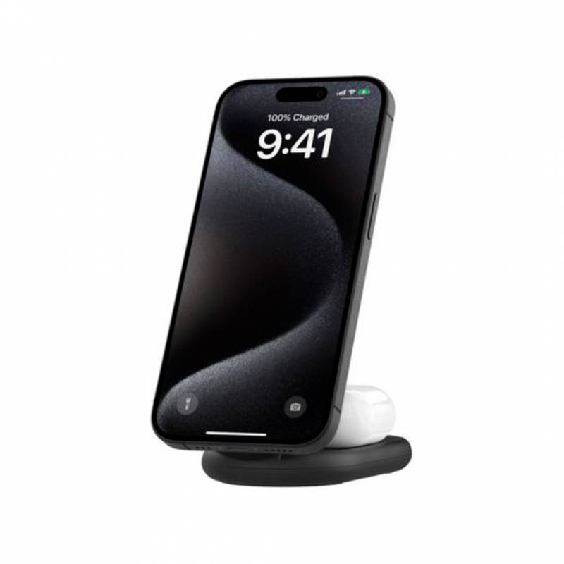 Soporte Y Cargador Inalambrico Belkin Wiz028Vfbk 2 En 1 15W Negro Cp