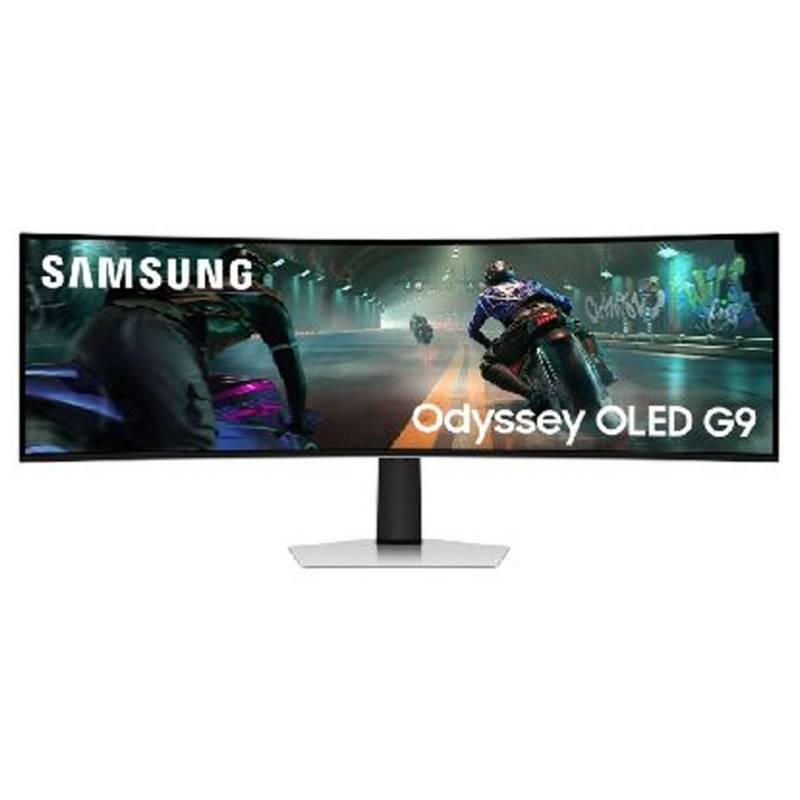 Monitor Odyssey G9 Ls49Dg910Snxza Samsung 49 Oled Dqhd 144 Hz Curvo Plateado.