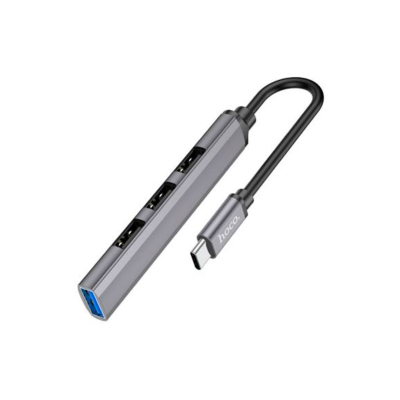 Hub Usb Hb26 Hoco 4 En 1 Usb-A Metal Grey