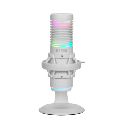 Micrã³Fono Mic-07 Mic-07Wh Marvo Usb Condensador Cardioide Blanco Rgb