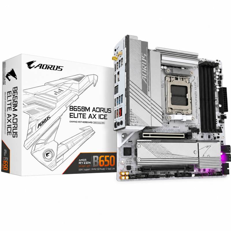 Motherboard Gigabyte B650M Aorus Elite Ax Ice Micro Atx Am5 B650 Ddr5 Wi-Fi 6E