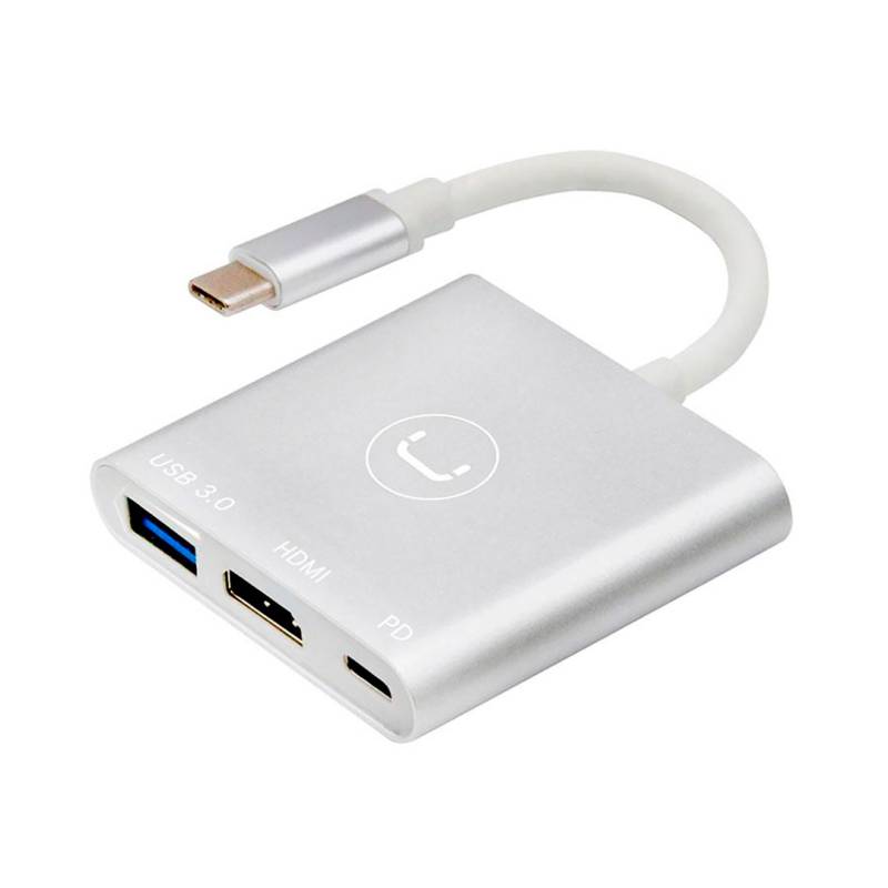Hub Unno Tipo C 3 En 1 Usb 3.0 Hdmi Pd