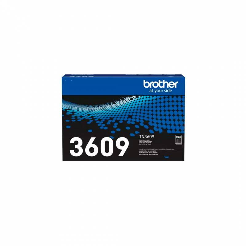 Toner Brother Original Tn3609Xl Negro. Rendimiento 6.000 Copias.