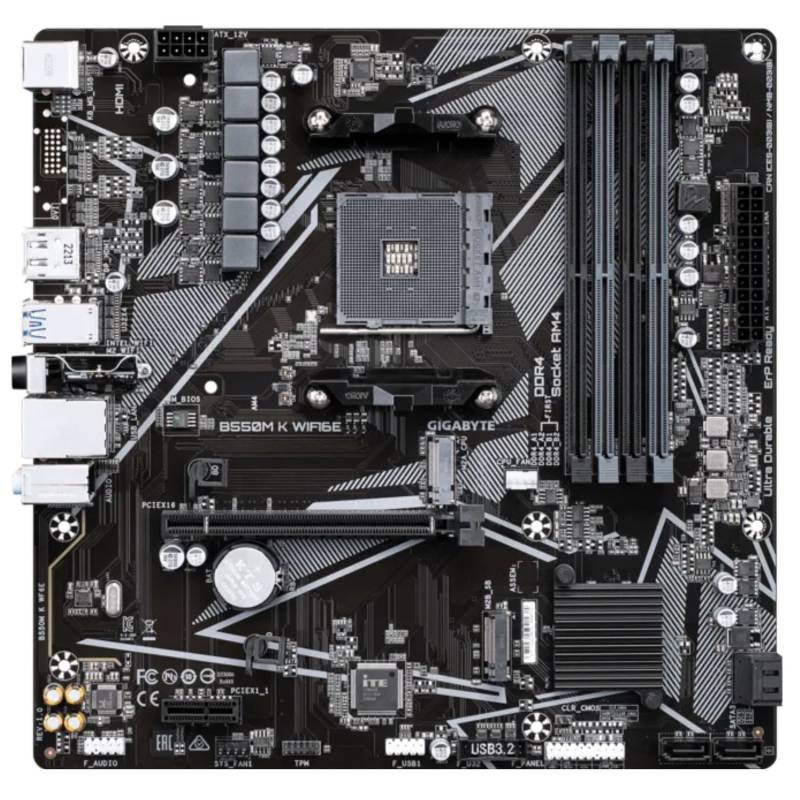 Motherboard B550M K Wifi6E Gigabyte Micro Atx Am4 Amd B550