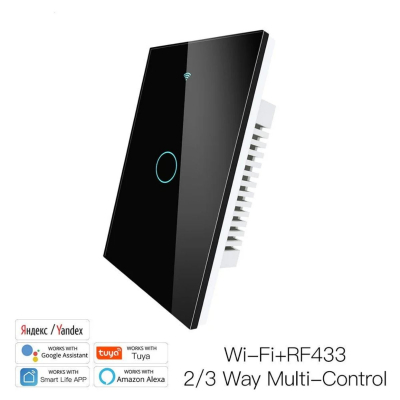 Interruptor Táctil Wrs-Us1-Bk V2 Moes Wi-Fi/Rf Negro 1 Botón