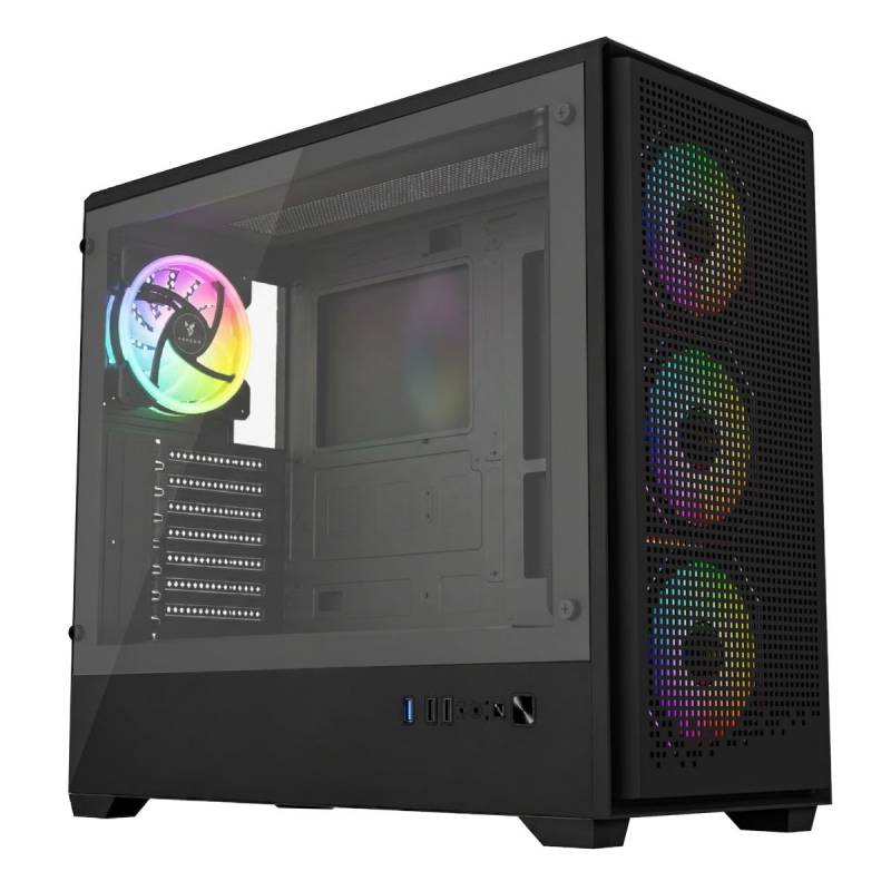 Gabinete Gaming 465 465 Perseo Argb Black Mid Tower.