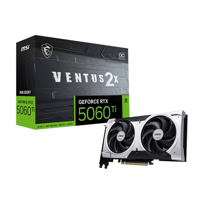 Tarjeta De Video Rtx 5060 Ti 8G Ventus 2X Oc Plus Msi Geforce Rtx 5060 Ti 8Gb Gddr7