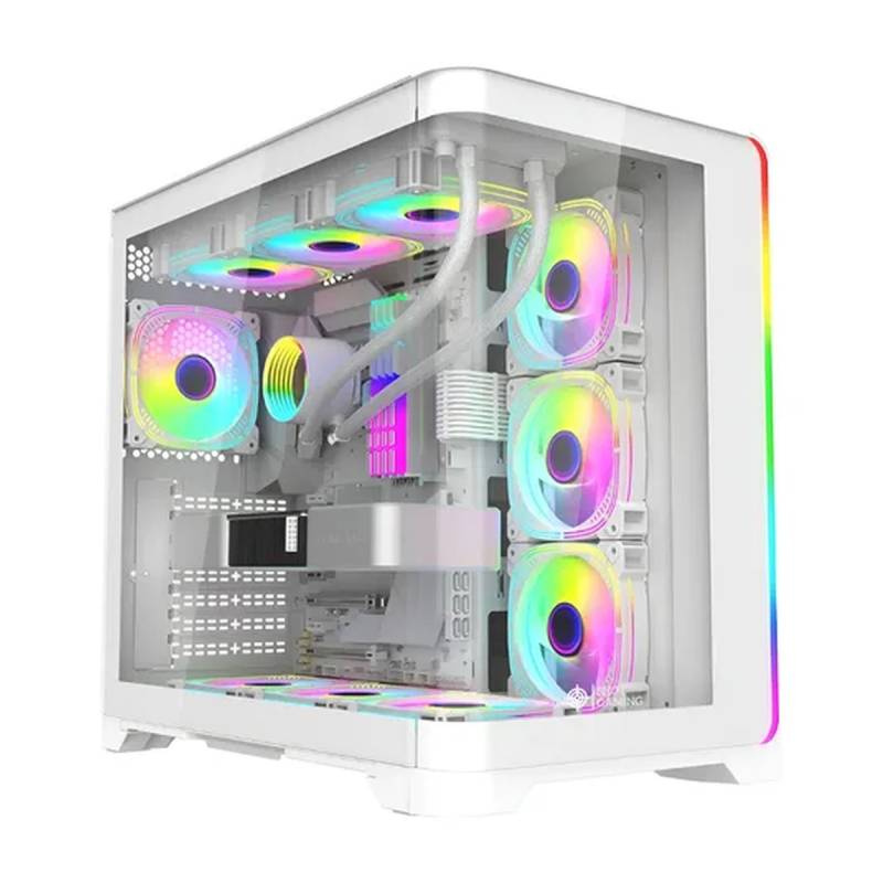 Gabinete Gamer Hsi Shot Sup-420Fw Mid Tower Atx Vidrio Templado Blanco