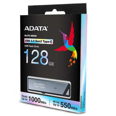 Pendrive Ue800 Aeli-Ue800-128G-Csg Adata Usb-C Retrã¡Ctil 128Gb Plateado