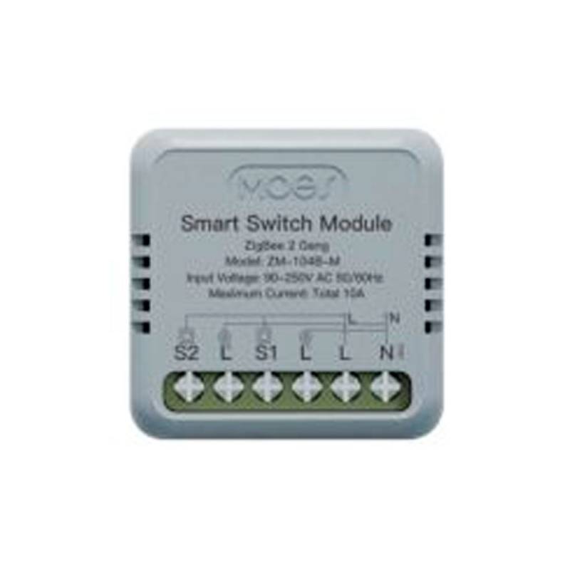 Switch Domótica Moes Zm-104B-M Mini 2 Gang Zigbee